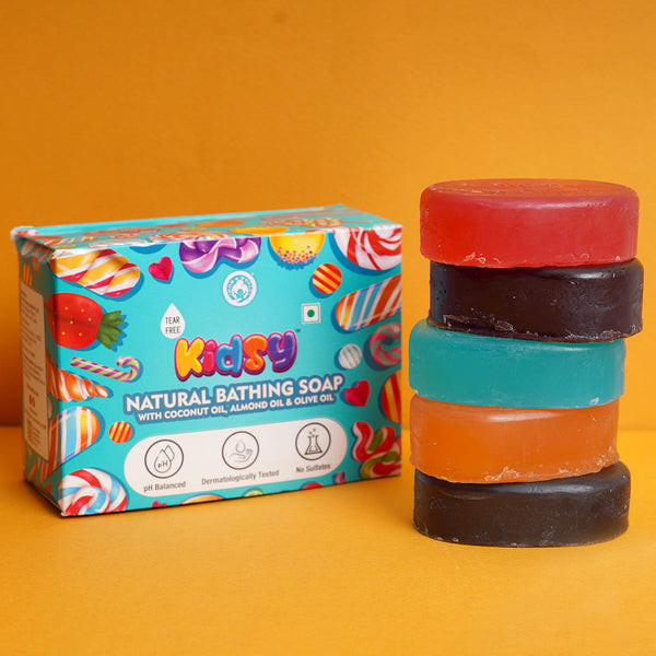 Kidsy 5 In 1 Natural Soap for Kids - 75g Each x 5