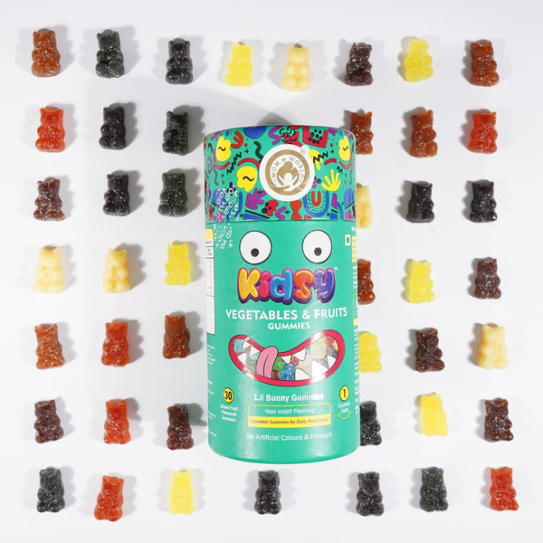 Kidsy Vegetables & Fruits Gummies, 30 (Mixed Fruit Flavoured) Gummies