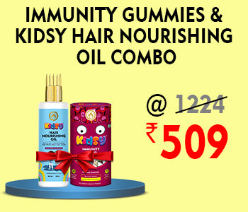 Kidsy Hair Nourishing Oil With Comb Applicator, 150ml + Kidsy Immunity Gummies, 30 (Strawberry Flavour) Gummies