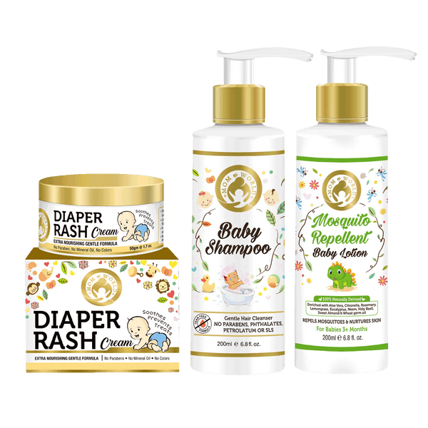 Gentle Nourishing Care | Diaper Rash Cream 50g + Baby Shampoo 200ml + Mosquito Repellent Baby Lotion 200ml